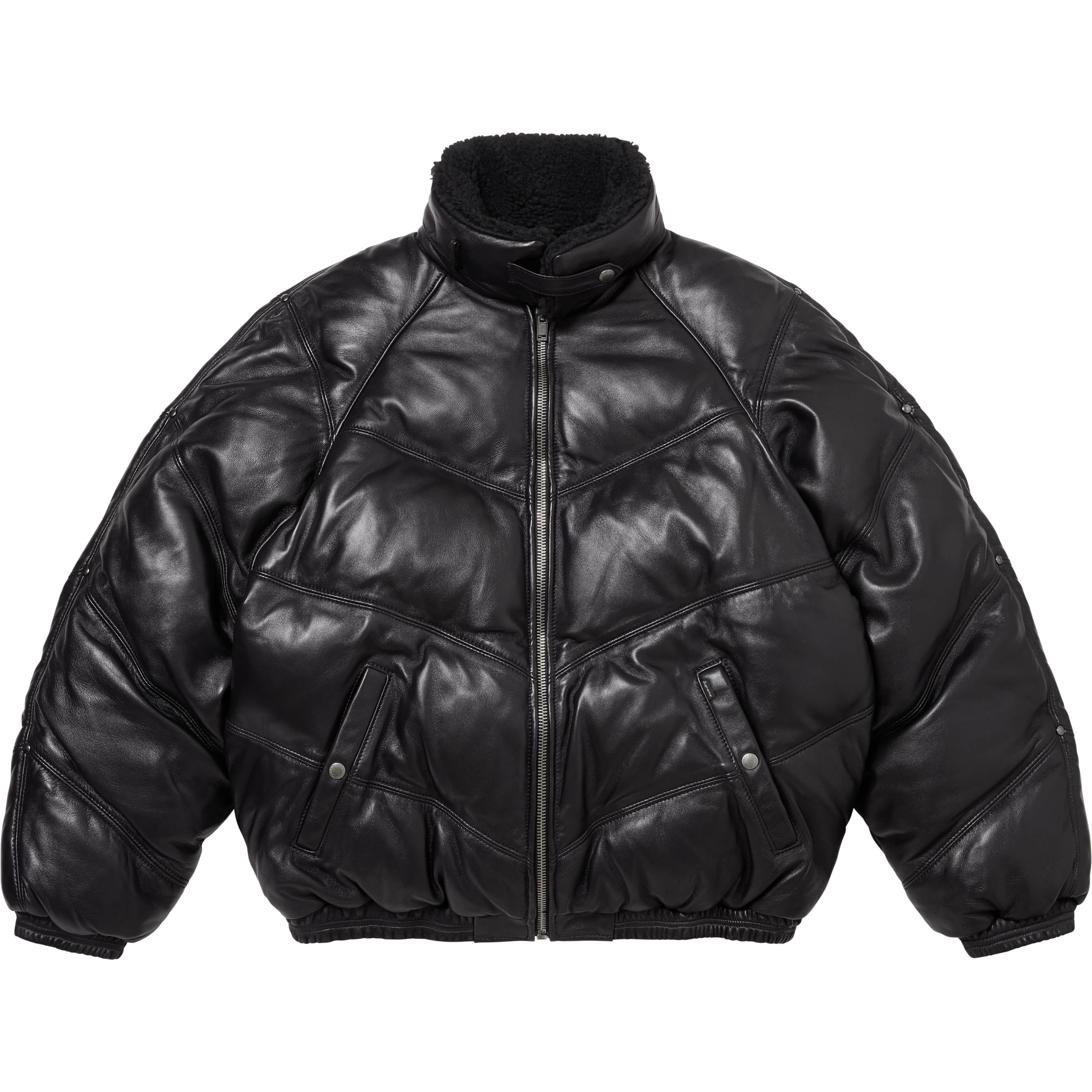 Supreme®/Schott® Chevron Leather Down Puffer Jacket view 13